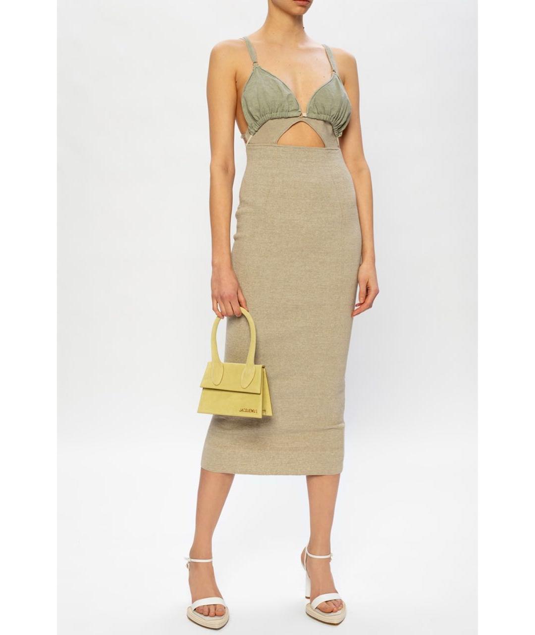 JACQUEMUS Бежевое льняное повседневное платье, фото 2