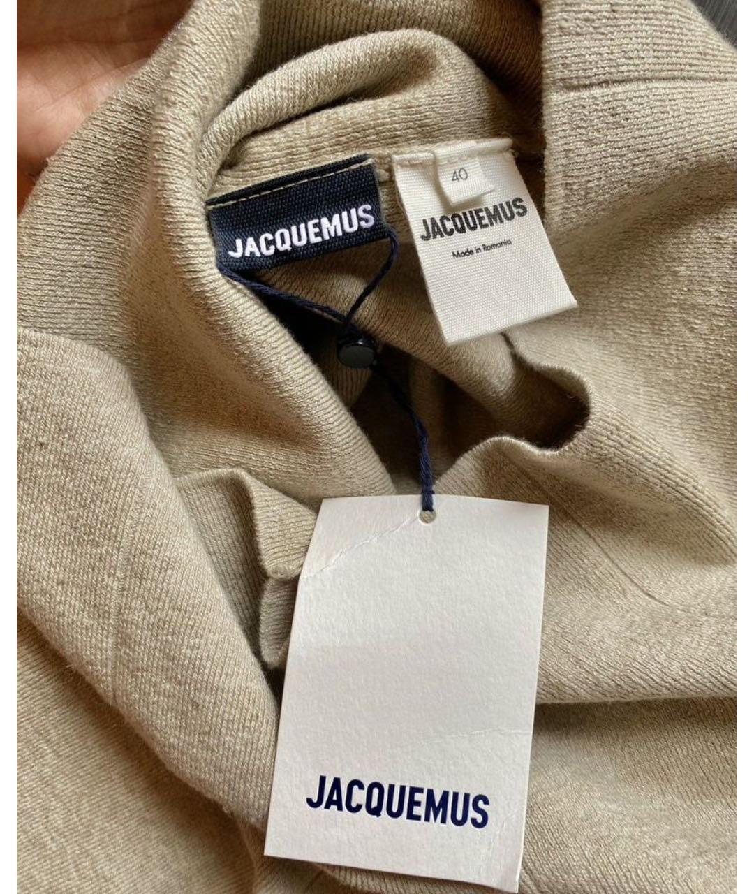 JACQUEMUS Бежевое льняное повседневное платье, фото 6