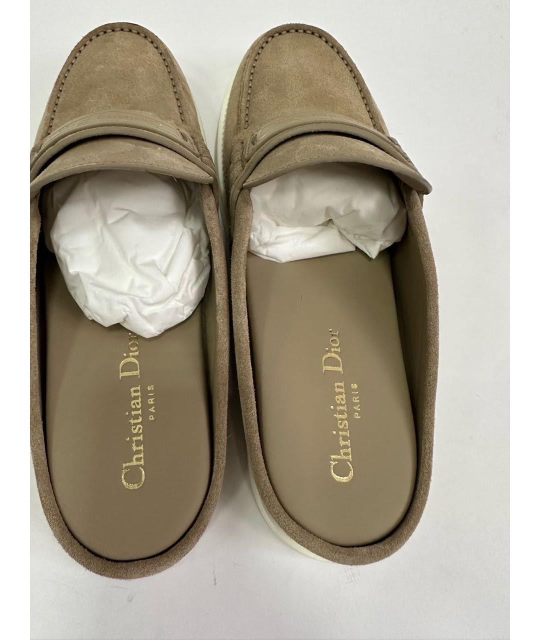 CHRISTIAN DIOR Бежевые замшевые мюли, фото 3
