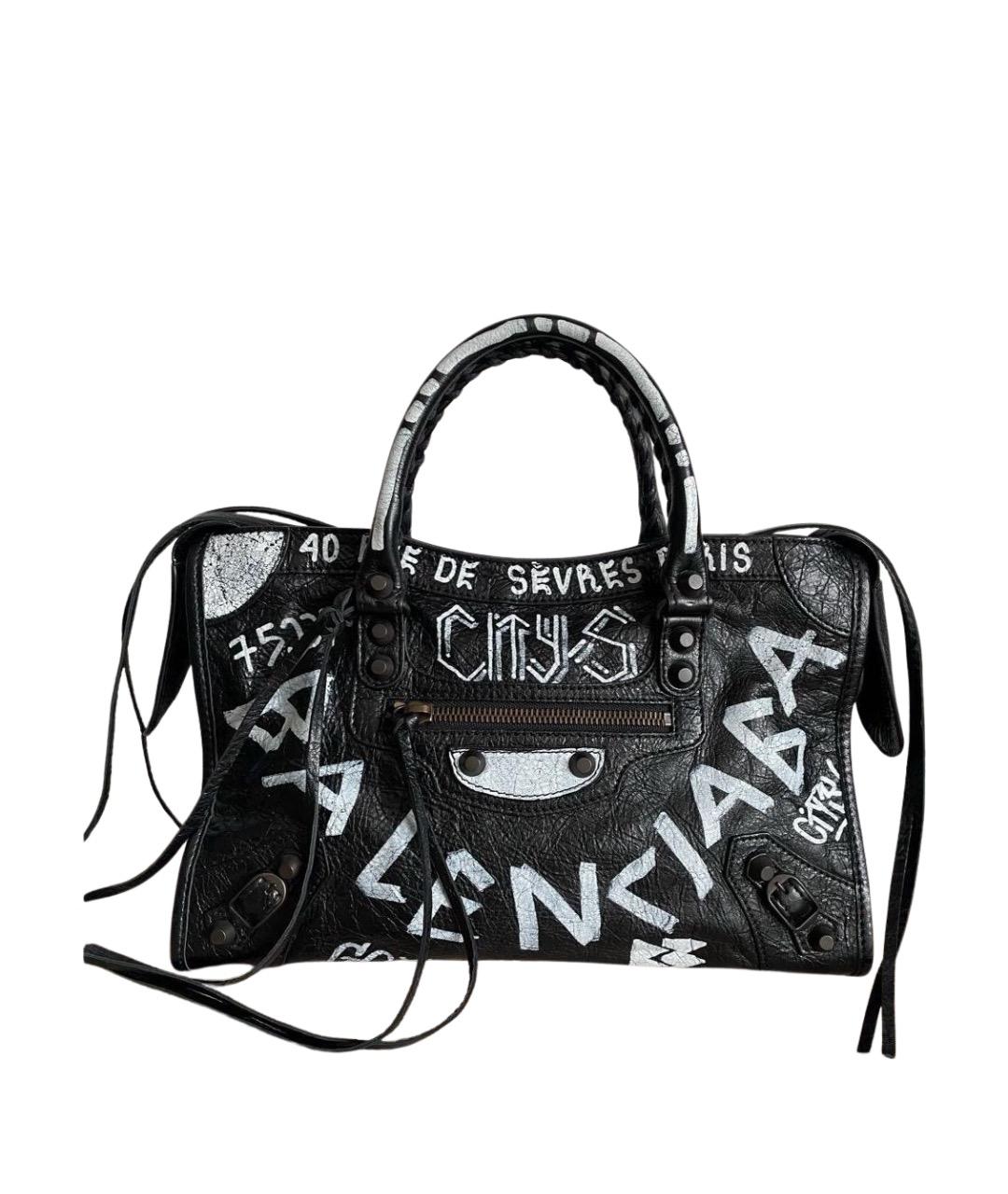 BALENCIAGA Черная кожаная сумка с короткими ручками, фото 1