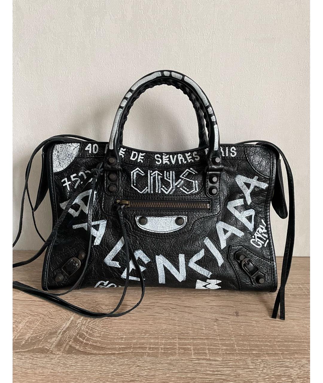 BALENCIAGA Черная кожаная сумка с короткими ручками, фото 9