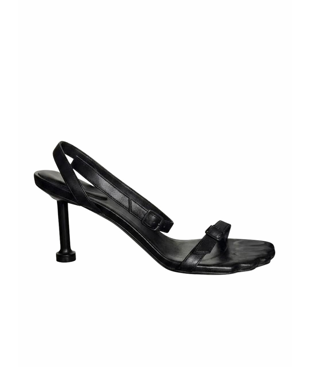 BALENCIAGA Черные кожаные босоножки, фото 1