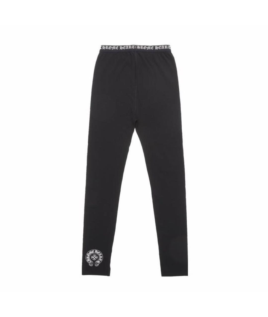 CHROME HEARTS Черные хлопко-эластановые леггинсы и велосипедки, фото 1