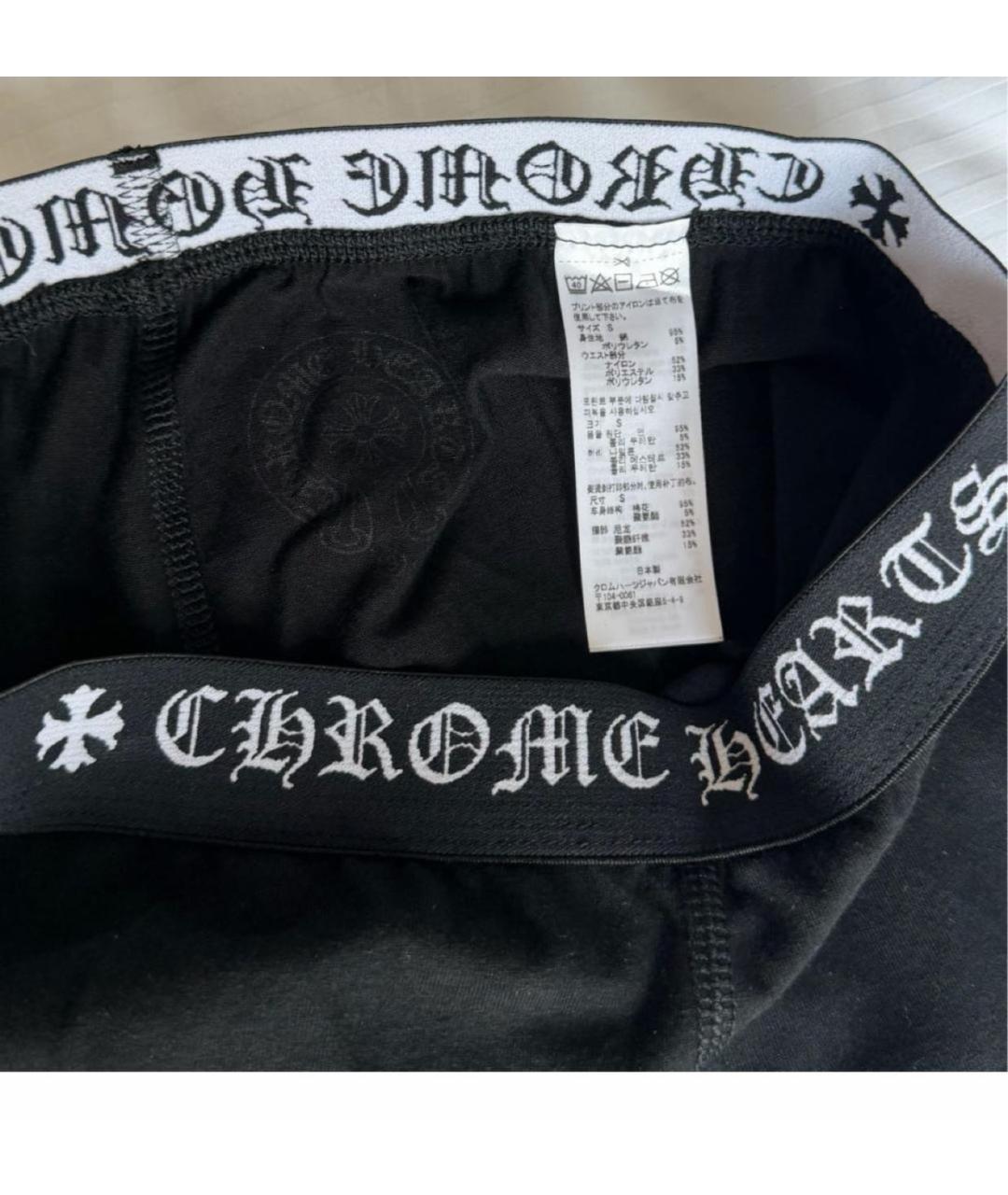 CHROME HEARTS Черные хлопко-эластановые леггинсы и велосипедки, фото 3