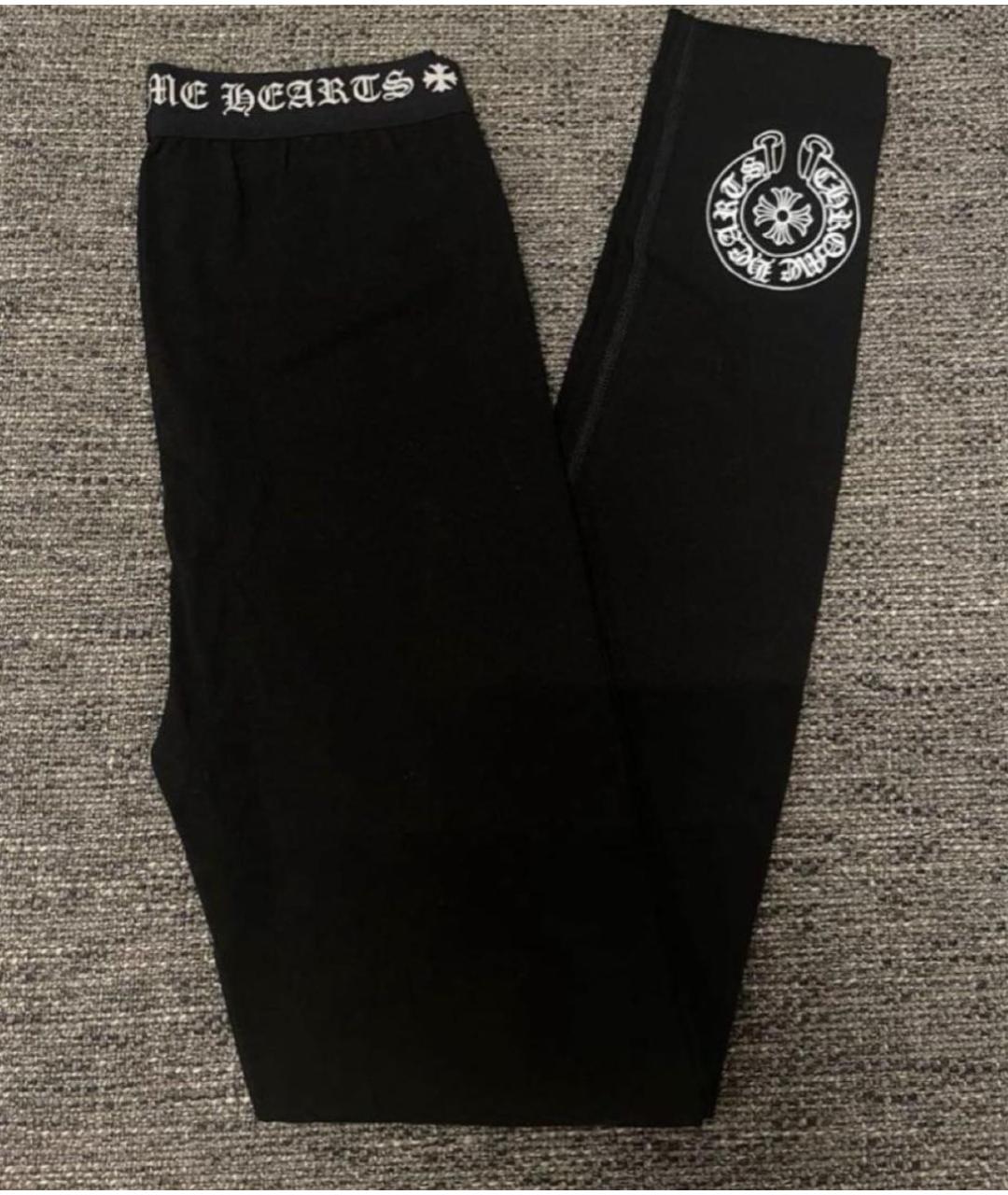 CHROME HEARTS Черные хлопко-эластановые леггинсы и велосипедки, фото 4