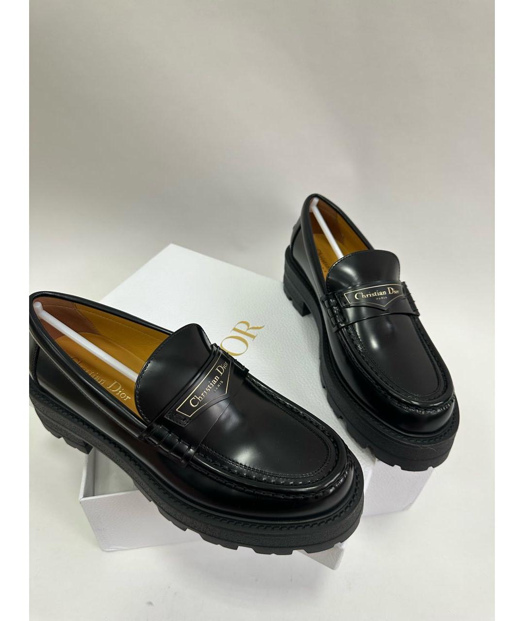 CHRISTIAN DIOR Черные лоферы из лакированной кожи, фото 5