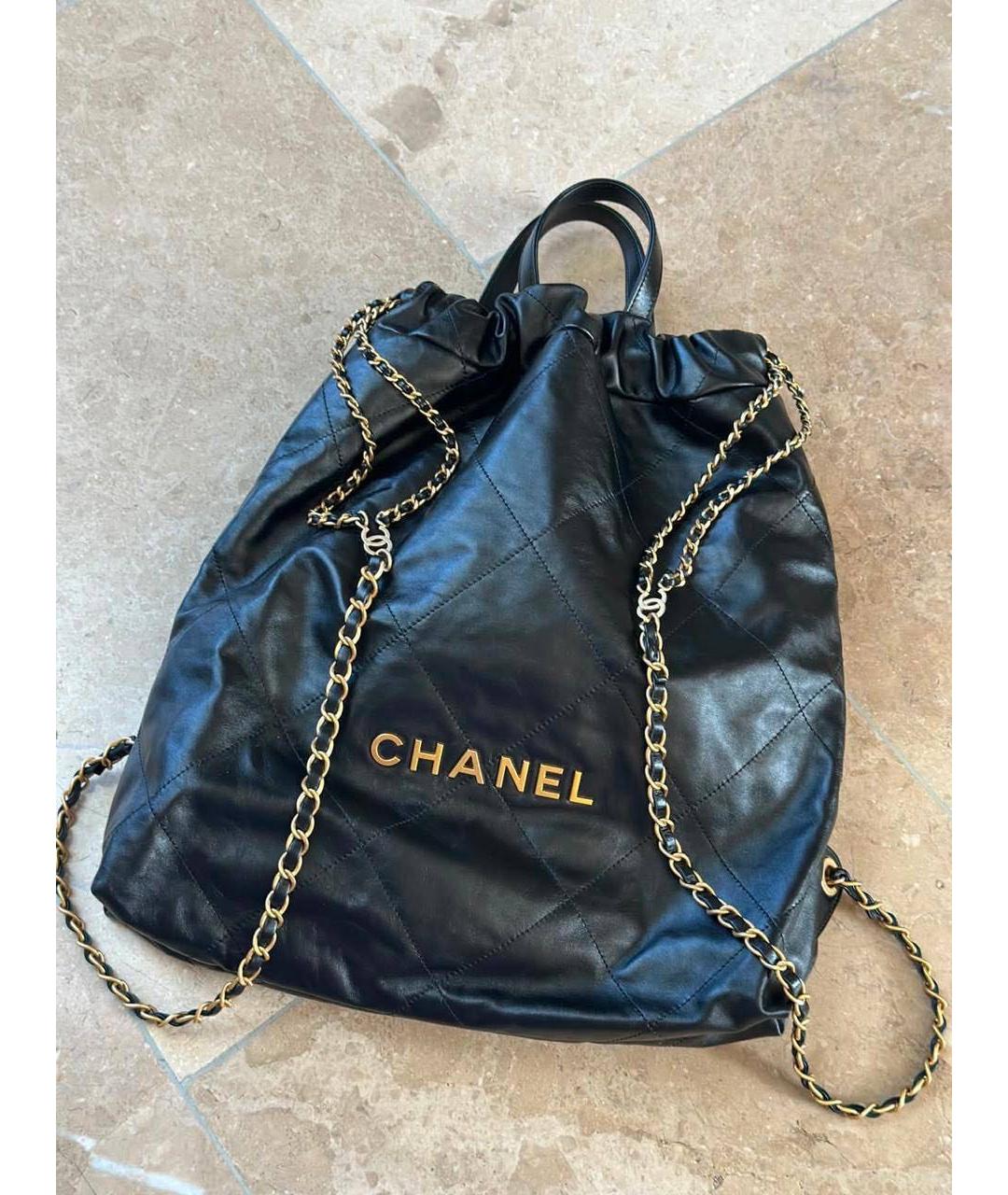 CHANEL Черный кожаный рюкзак, фото 5