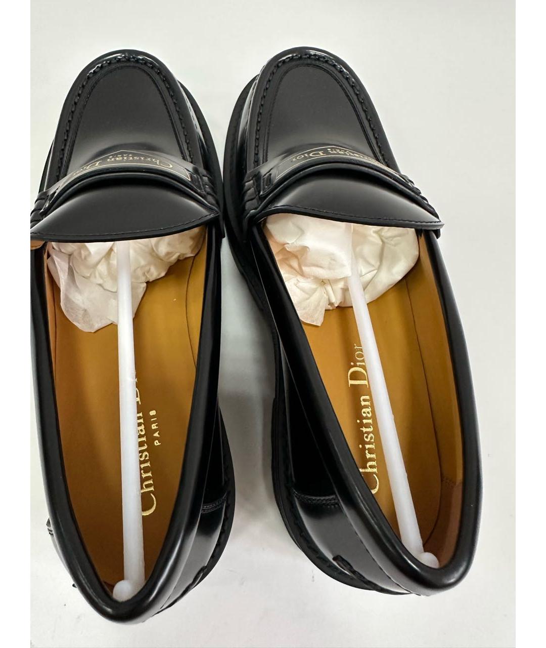 CHRISTIAN DIOR Черные лоферы из лакированной кожи, фото 3