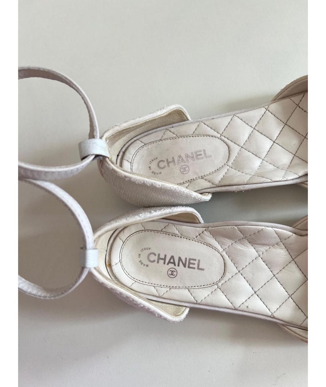 CHANEL Мульти текстильные лодочки на низком каблуке, фото 5