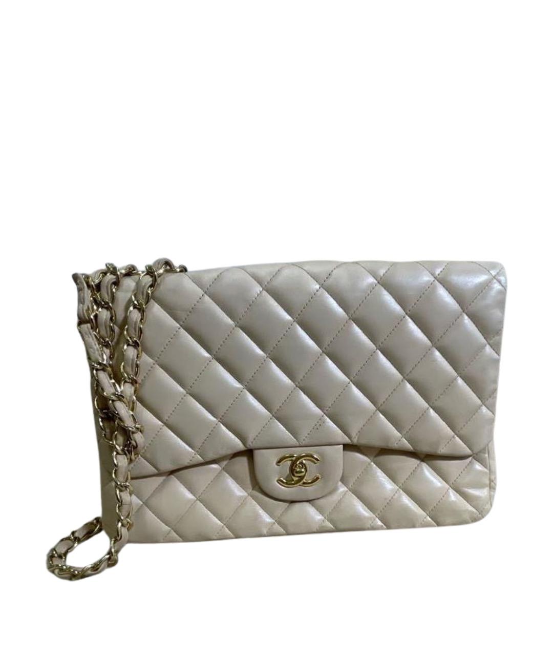 CHANEL Бежевая кожаная сумка через плечо, фото 1