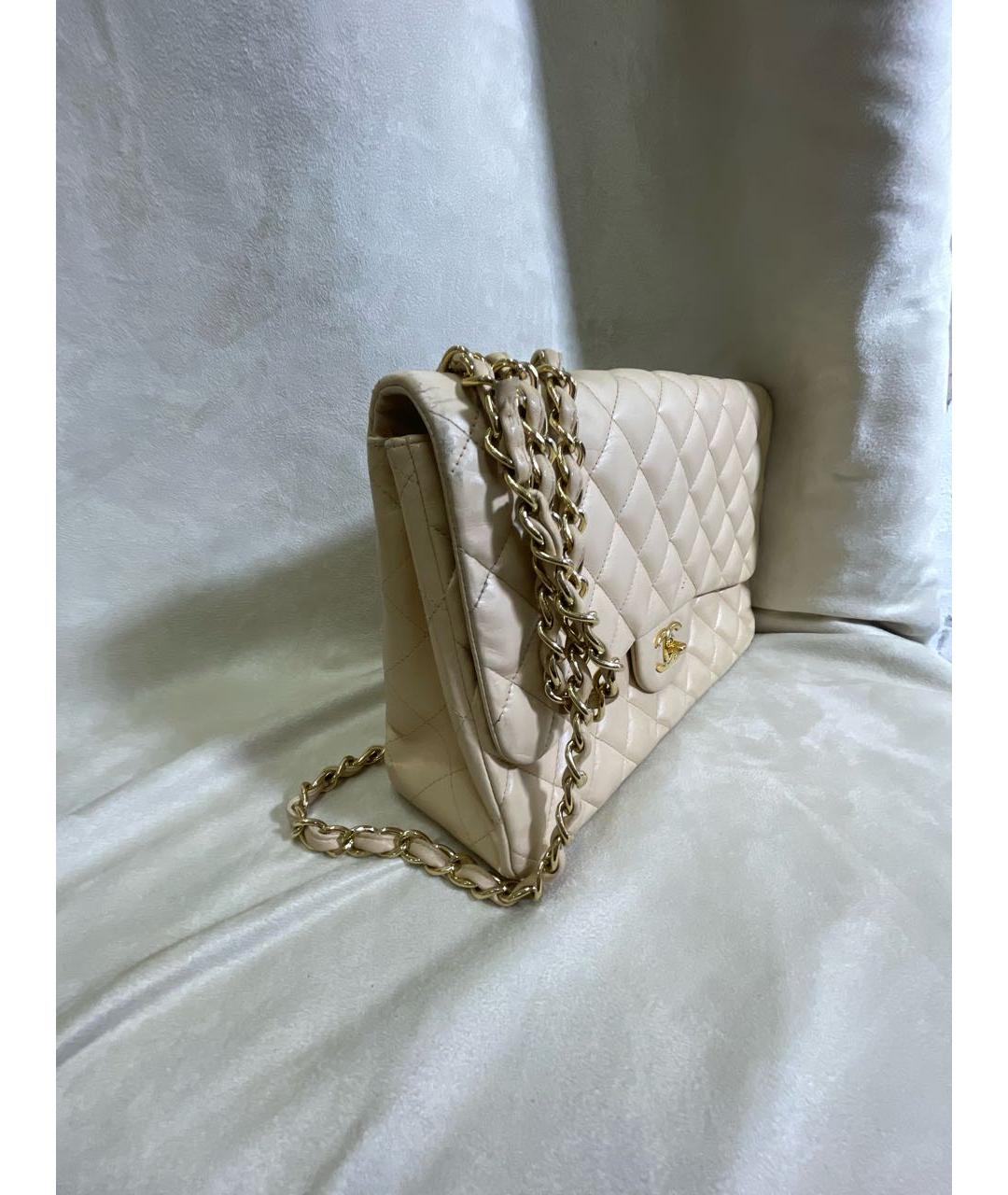CHANEL Бежевая кожаная сумка через плечо, фото 2