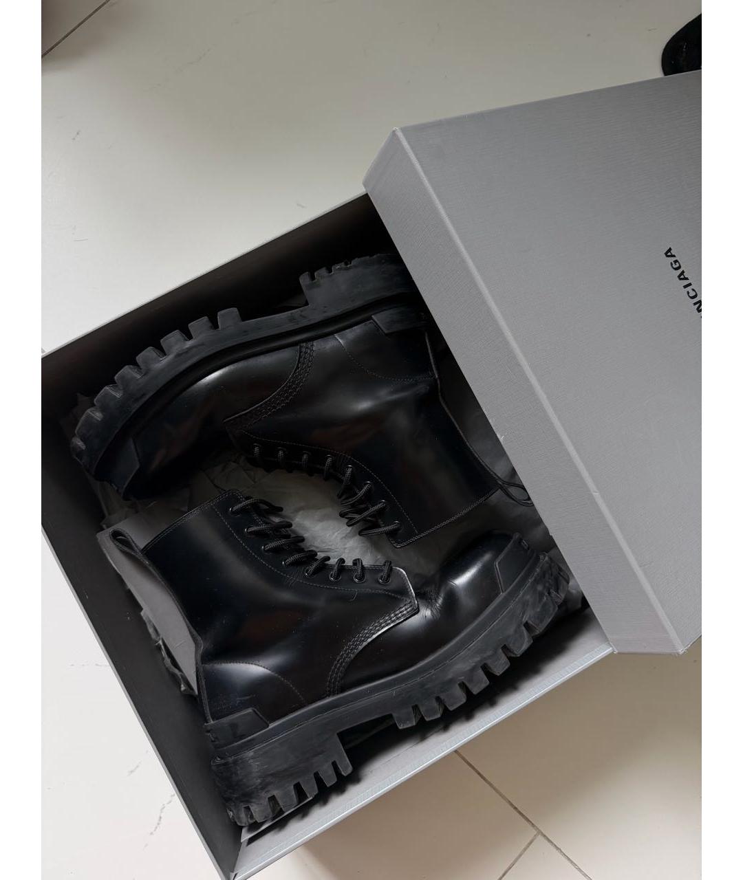 BALENCIAGA Черные кожаные ботинки, фото 2