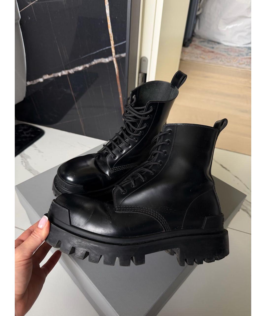 BALENCIAGA Черные кожаные ботинки, фото 5