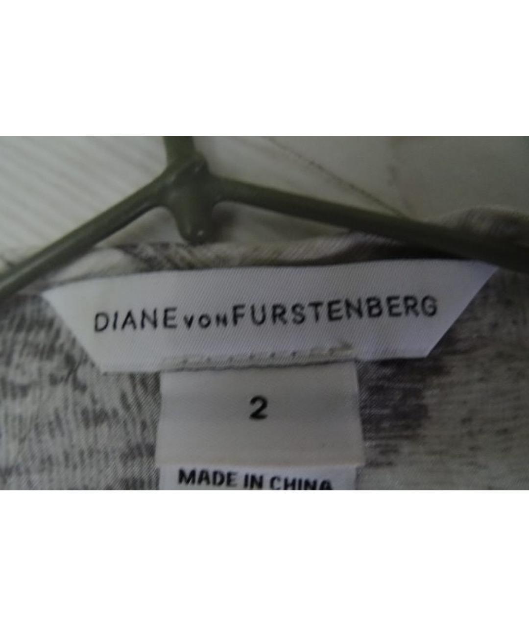 DIANE VON FURSTENBERG Серая шелковая блузы, фото 4