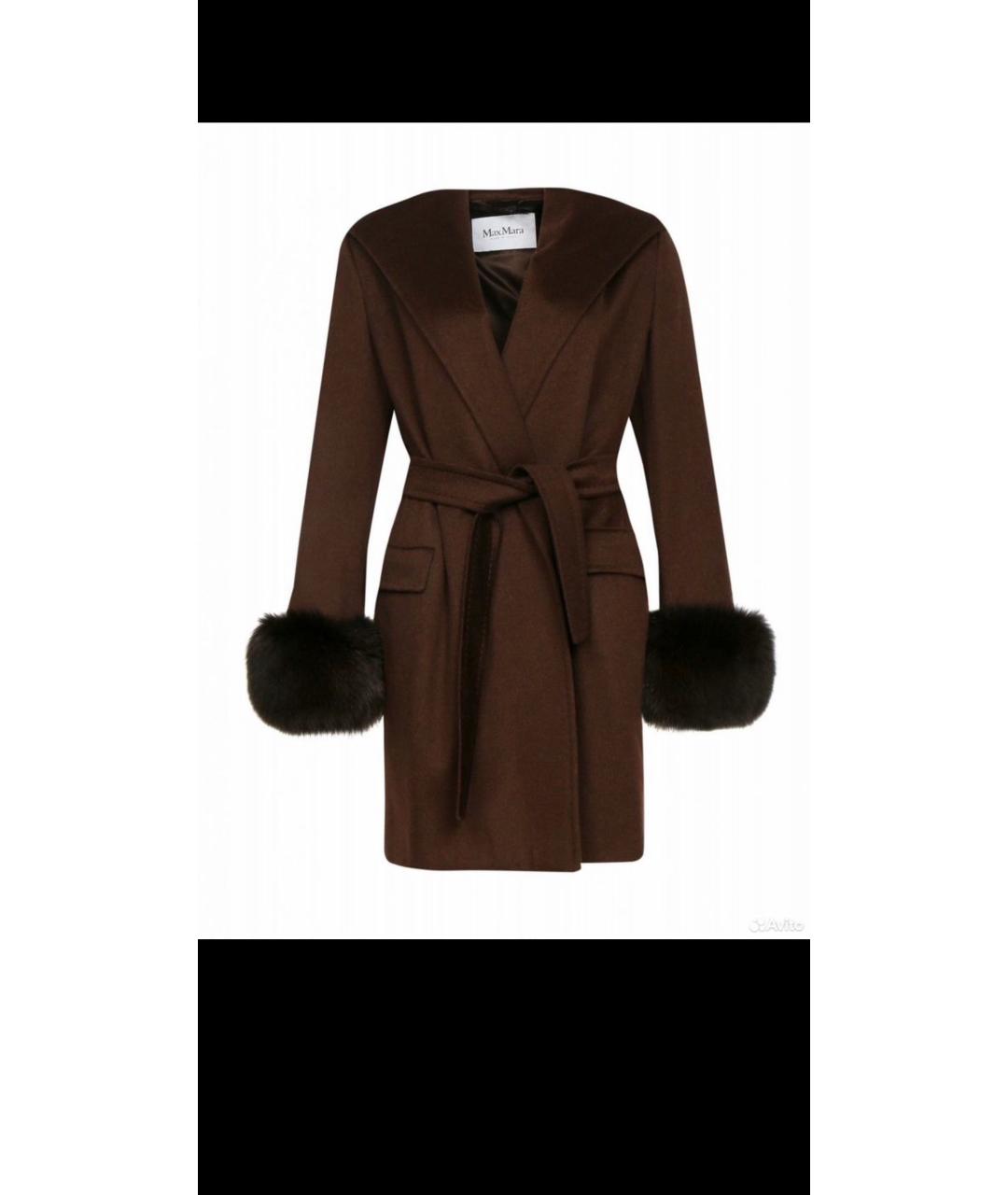 MAX MARA Коричневое кашемировое пальто, фото 9