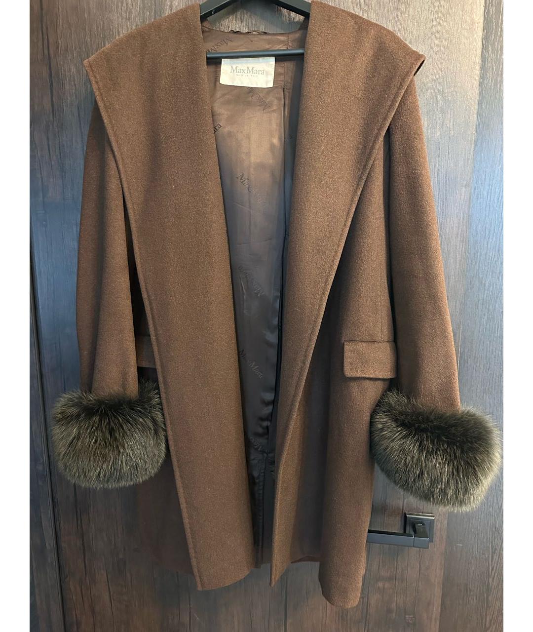 MAX MARA Коричневое кашемировое пальто, фото 7