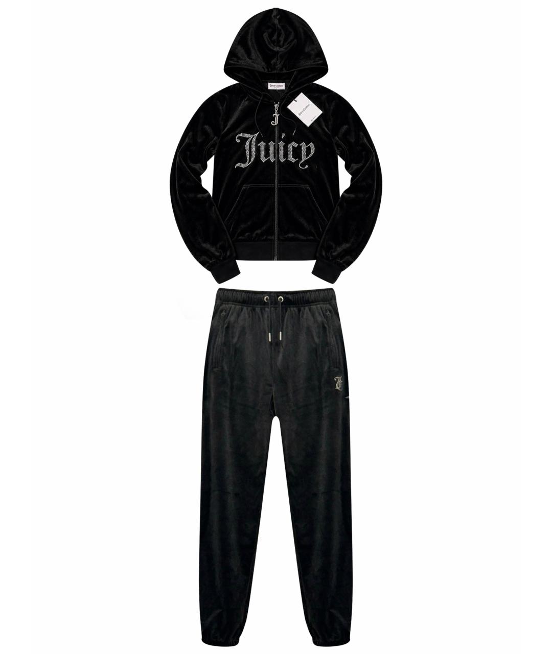 JUICY COUTURE Черный велюровый костюм с брюками, фото 1