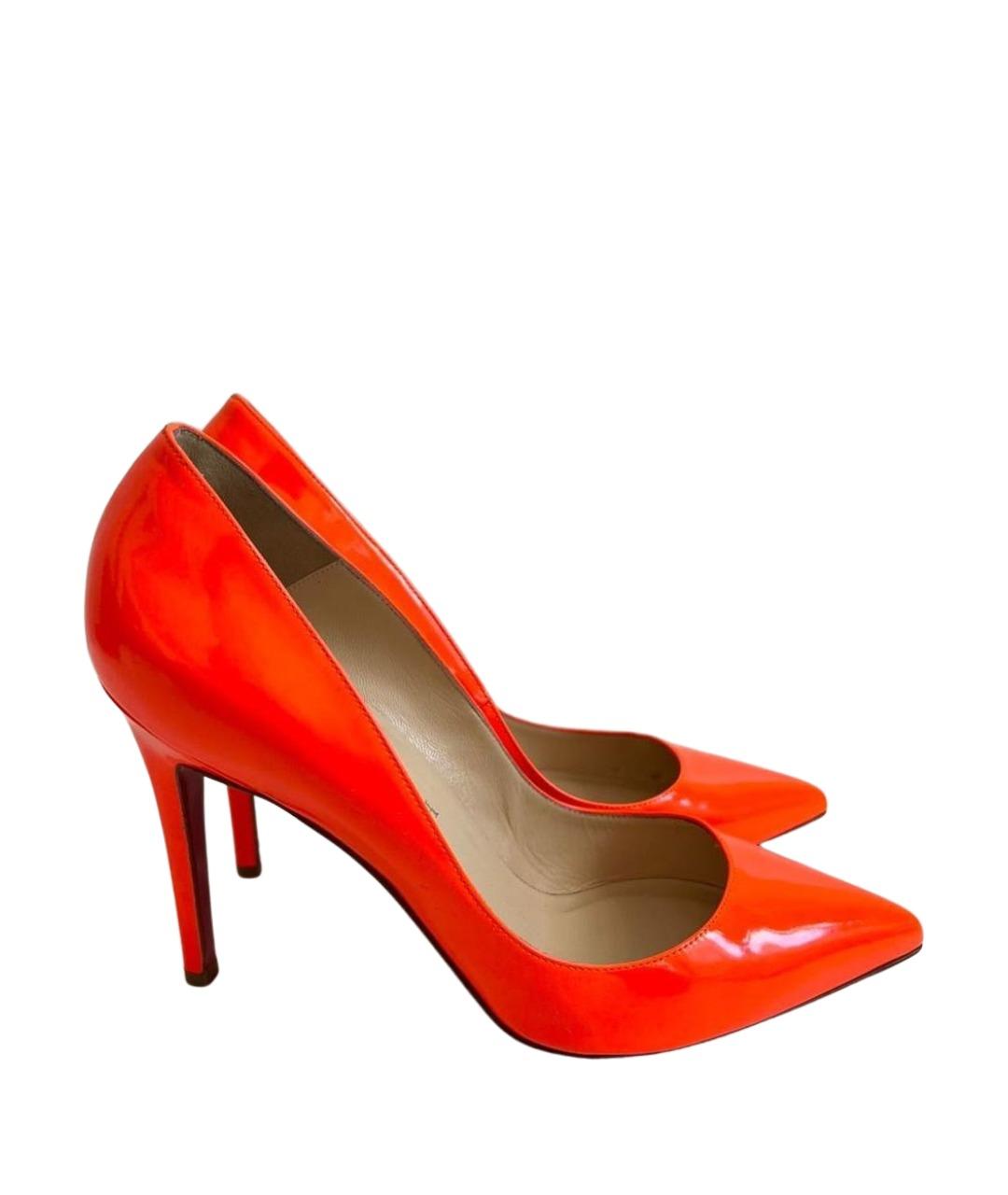 CHRISTIAN LOUBOUTIN Оранжевые туфли из лакированной кожи, фото 1