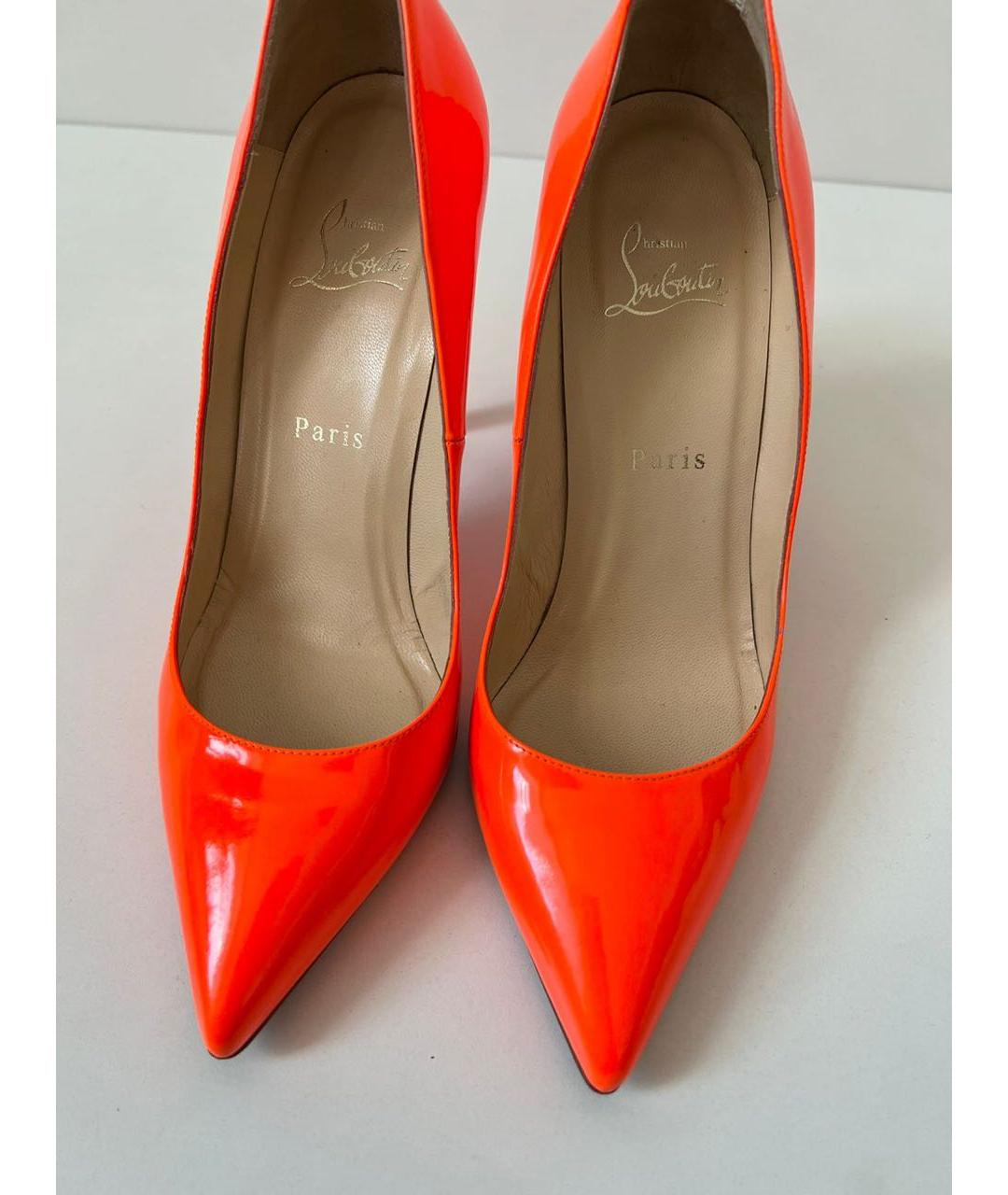 CHRISTIAN LOUBOUTIN Оранжевые туфли из лакированной кожи, фото 5