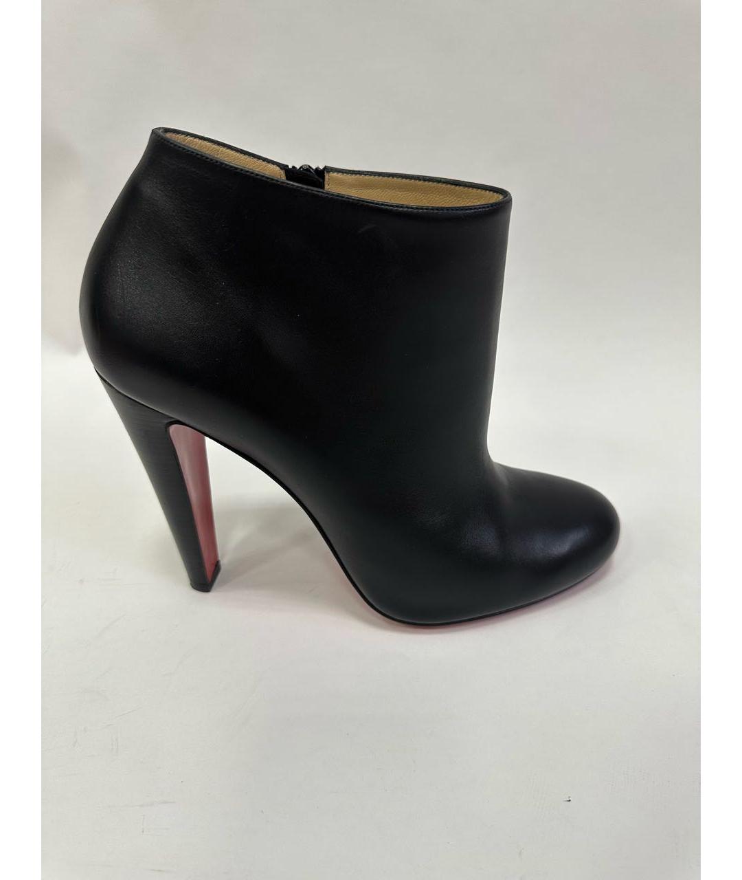 CHRISTIAN LOUBOUTIN Черные кожаные ботильоны, фото 8