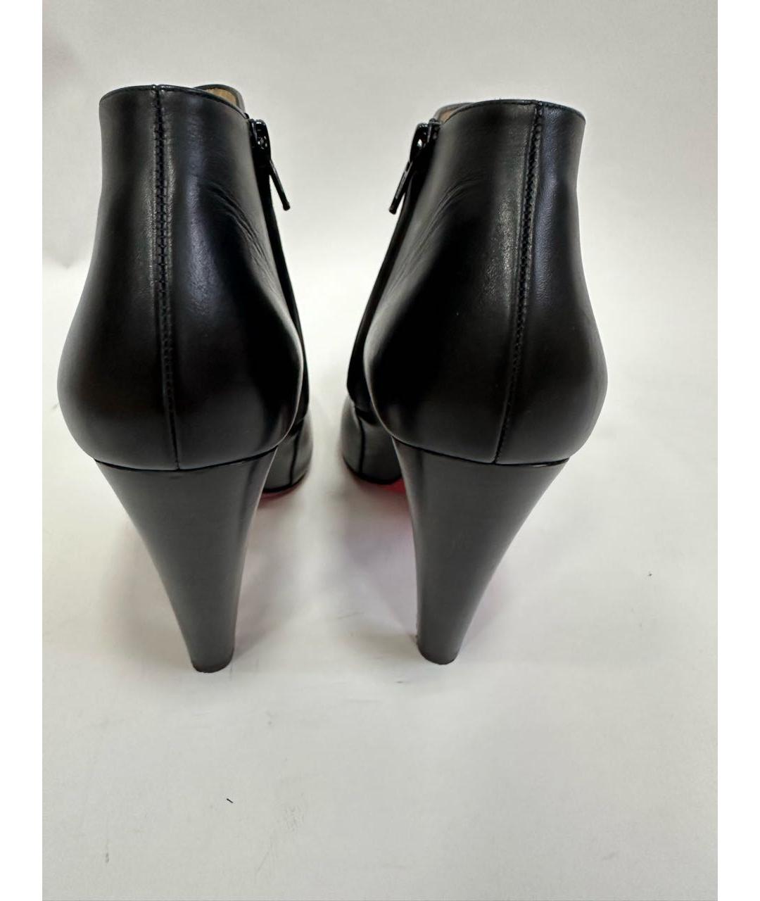 CHRISTIAN LOUBOUTIN Черные кожаные ботильоны, фото 3