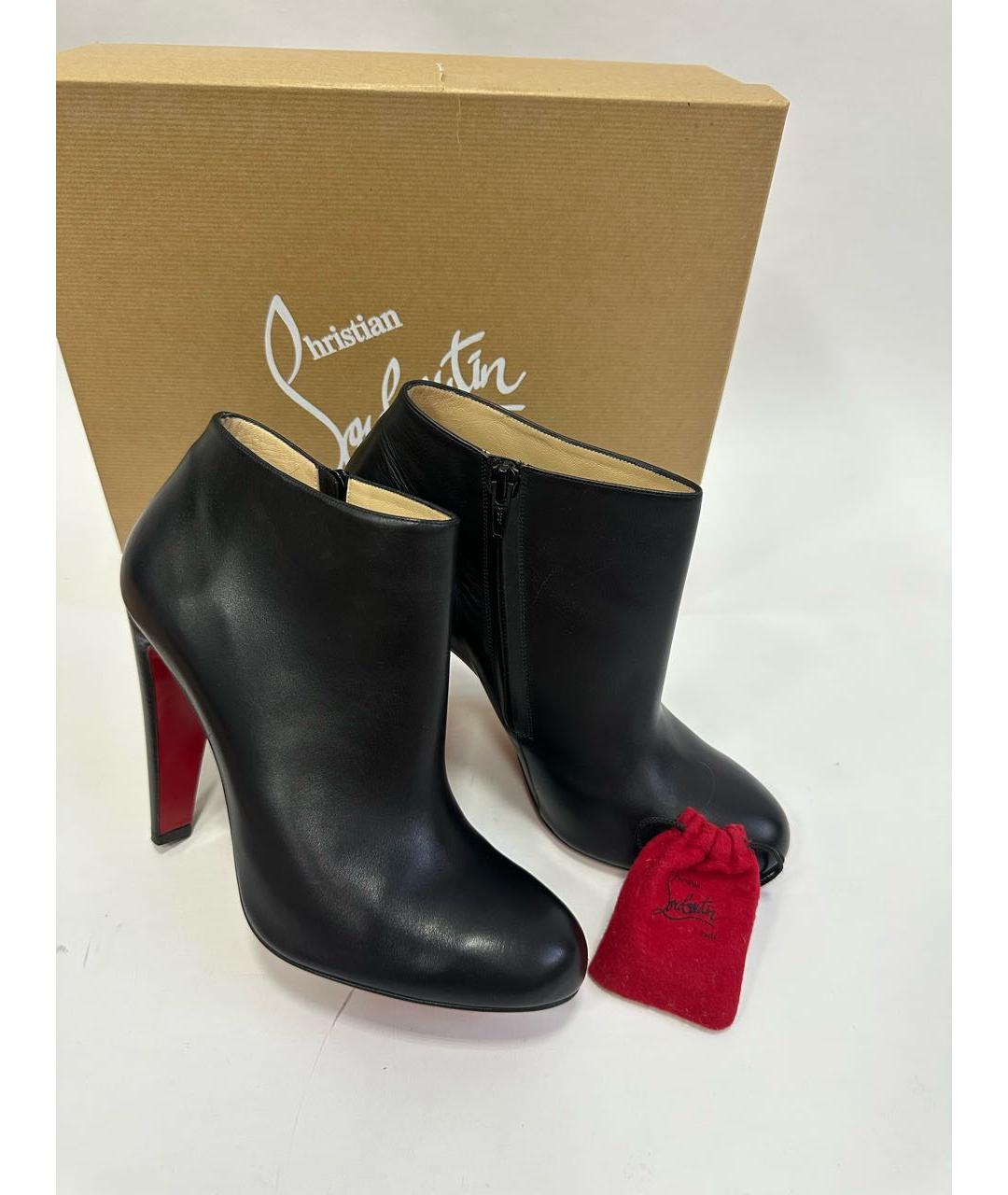 CHRISTIAN LOUBOUTIN Черные кожаные ботильоны, фото 6