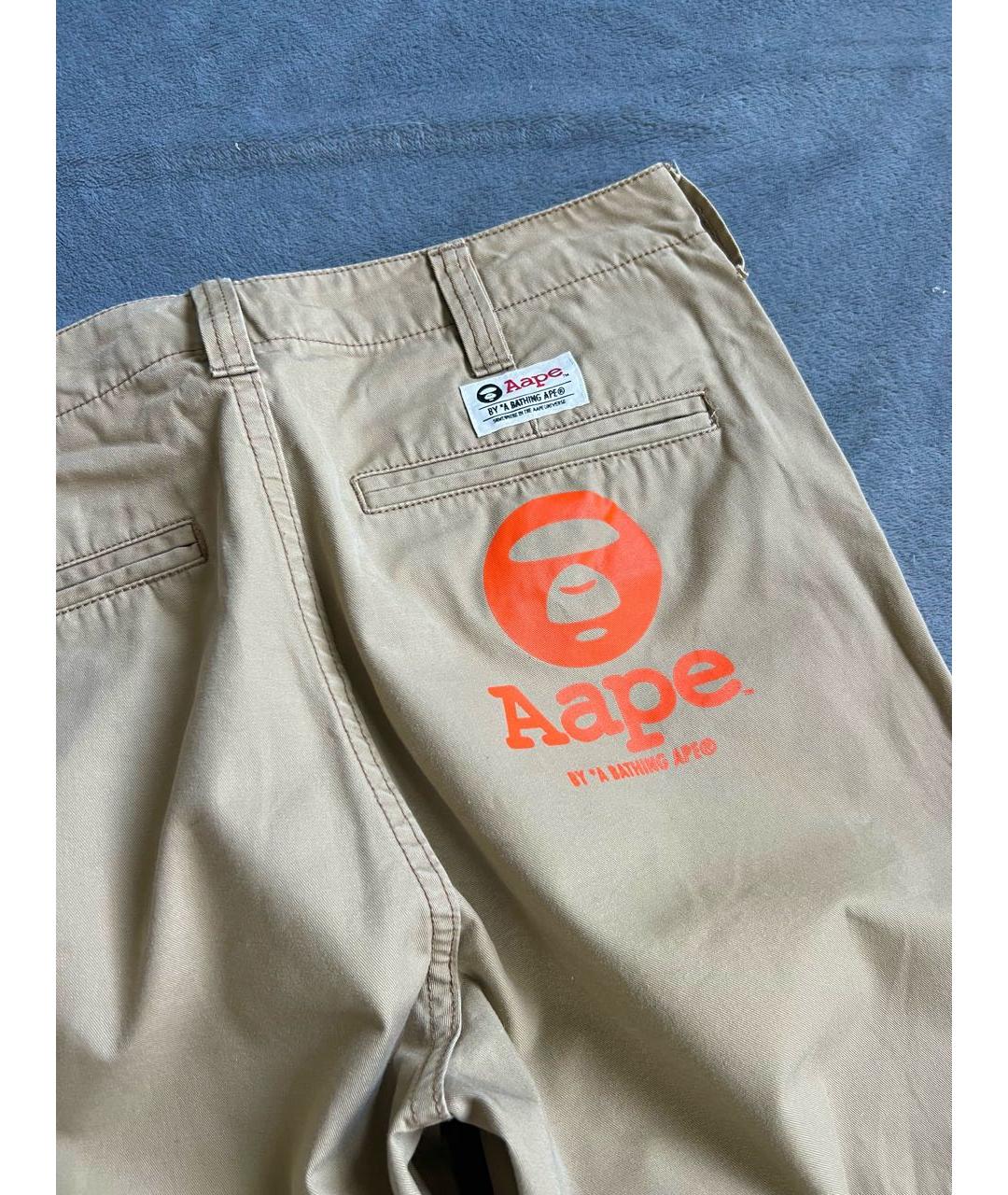 BAPE Бежевые хлопковые шорты, фото 4