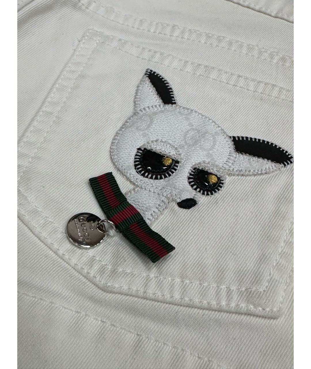 GUCCI Белые хлопковые шорты, фото 5