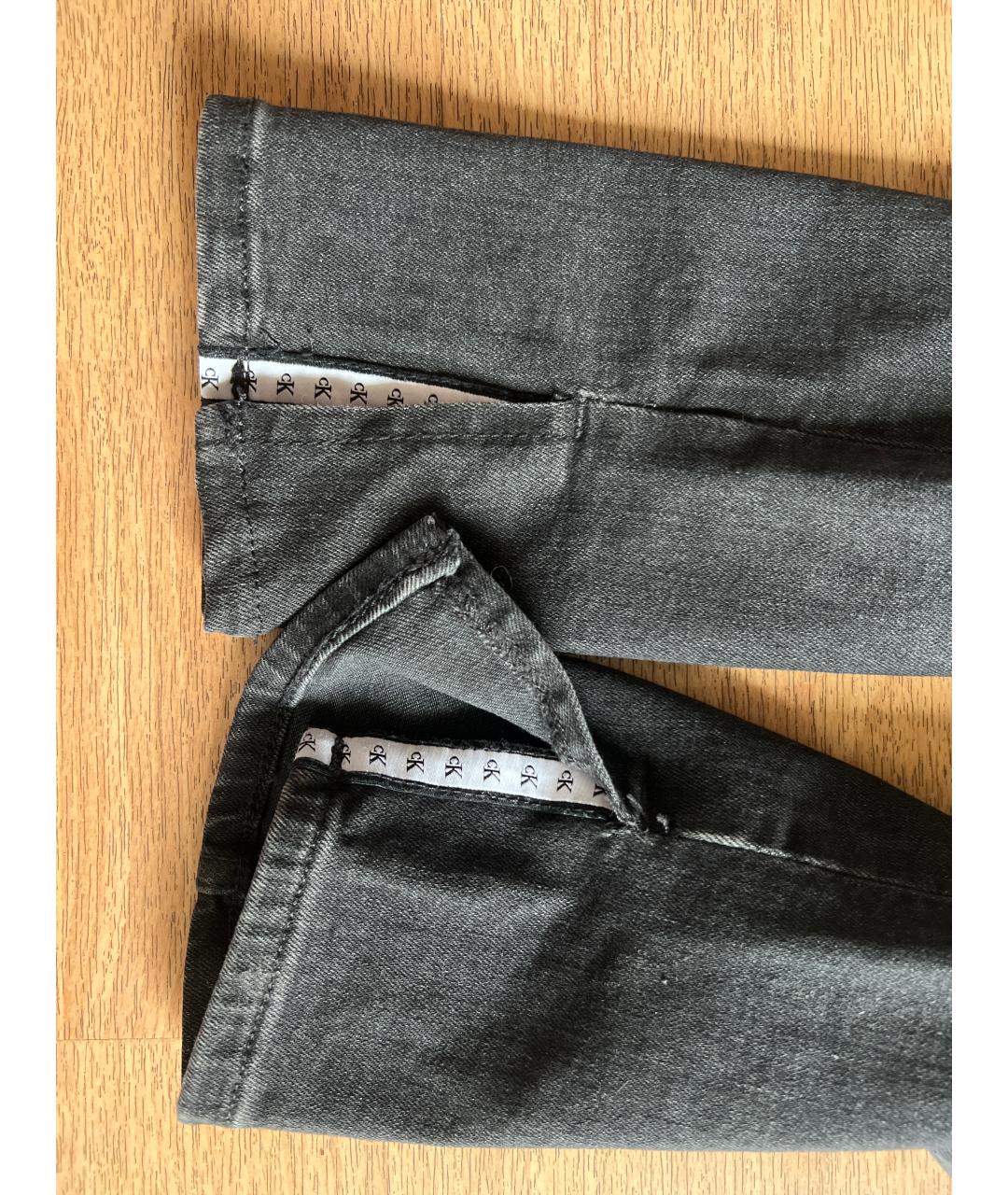 CALVIN KLEIN Черные хлопко-эластановые джинсы слим, фото 5