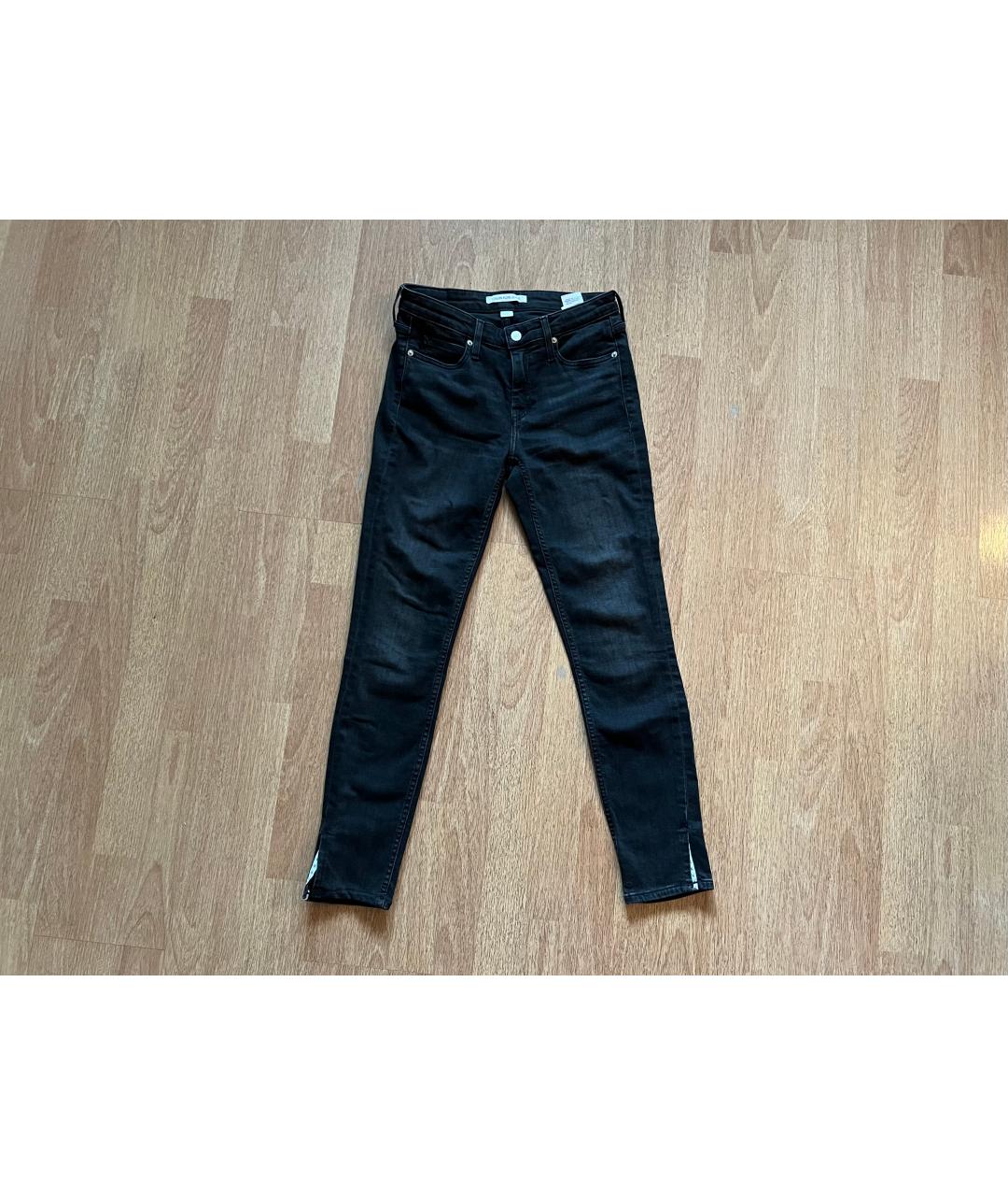 CALVIN KLEIN Черные хлопко-эластановые джинсы слим, фото 6