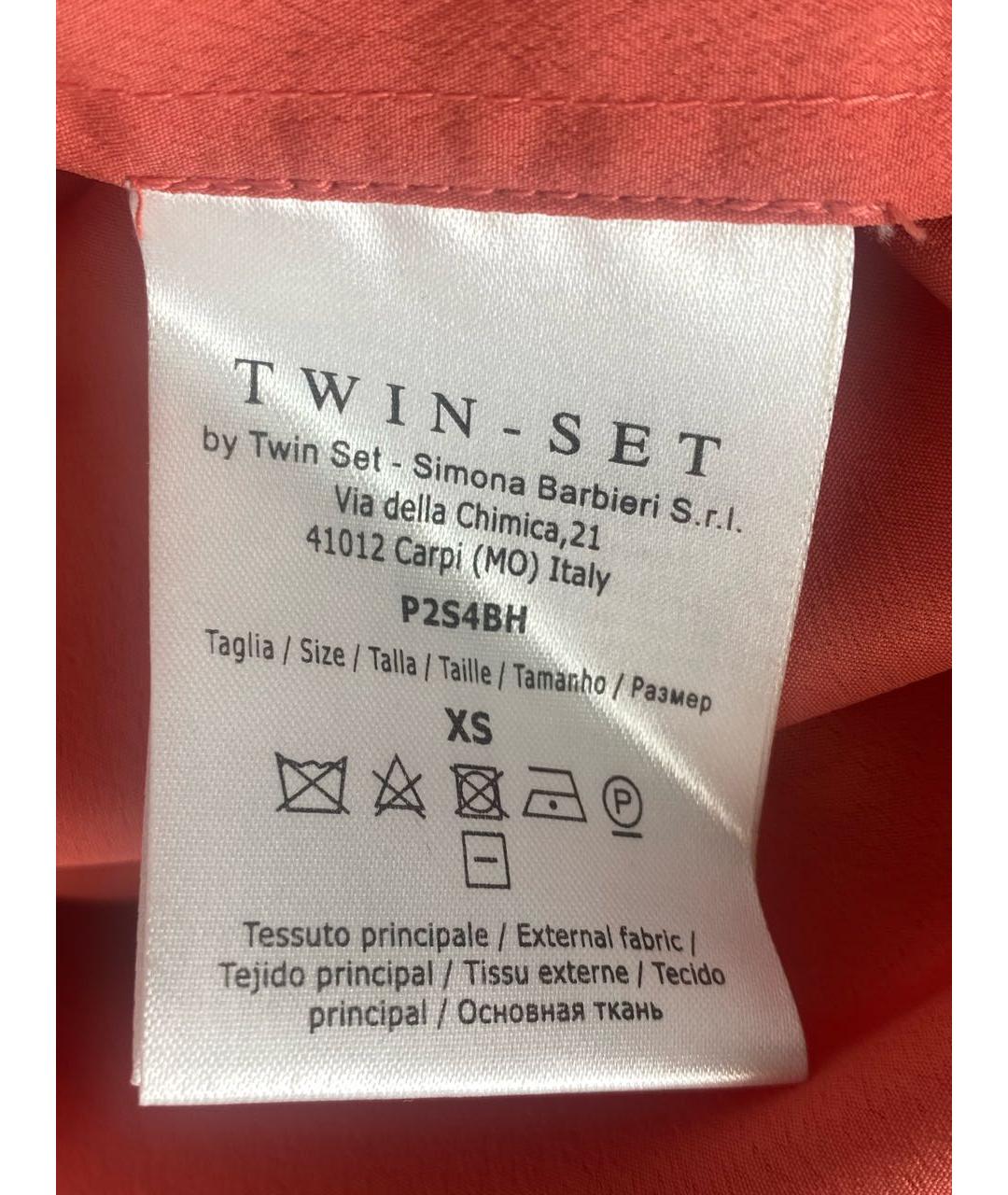 TWIN-SET Коралловое хлопковое повседневное платье, фото 8