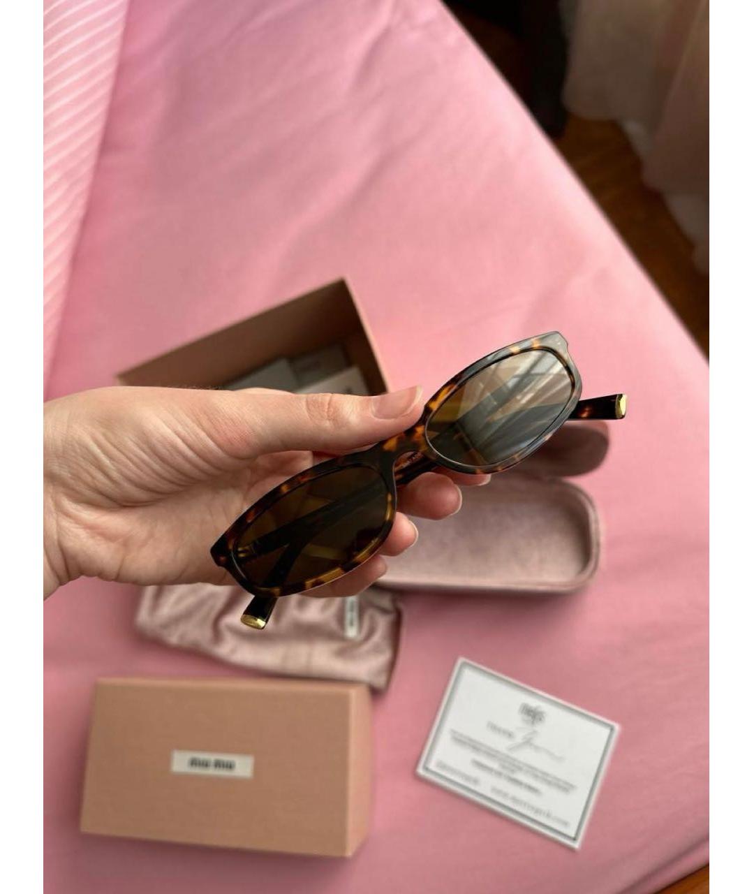 MIU MIU Коричневые солнцезащитные очки, фото 8