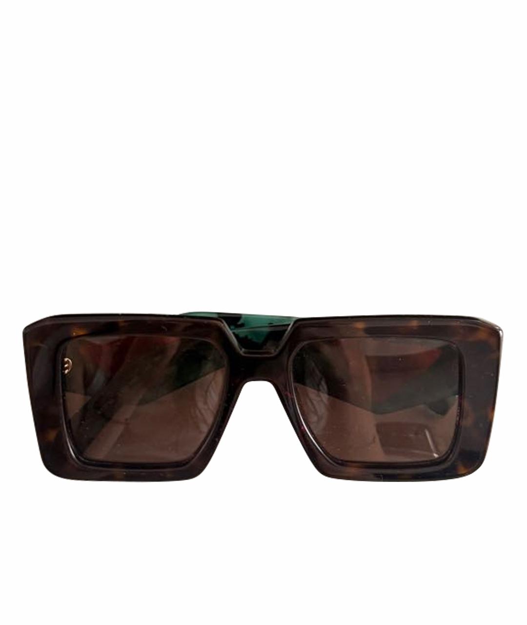 PRADA Коричневые пластиковые солнцезащитные очки, фото 1