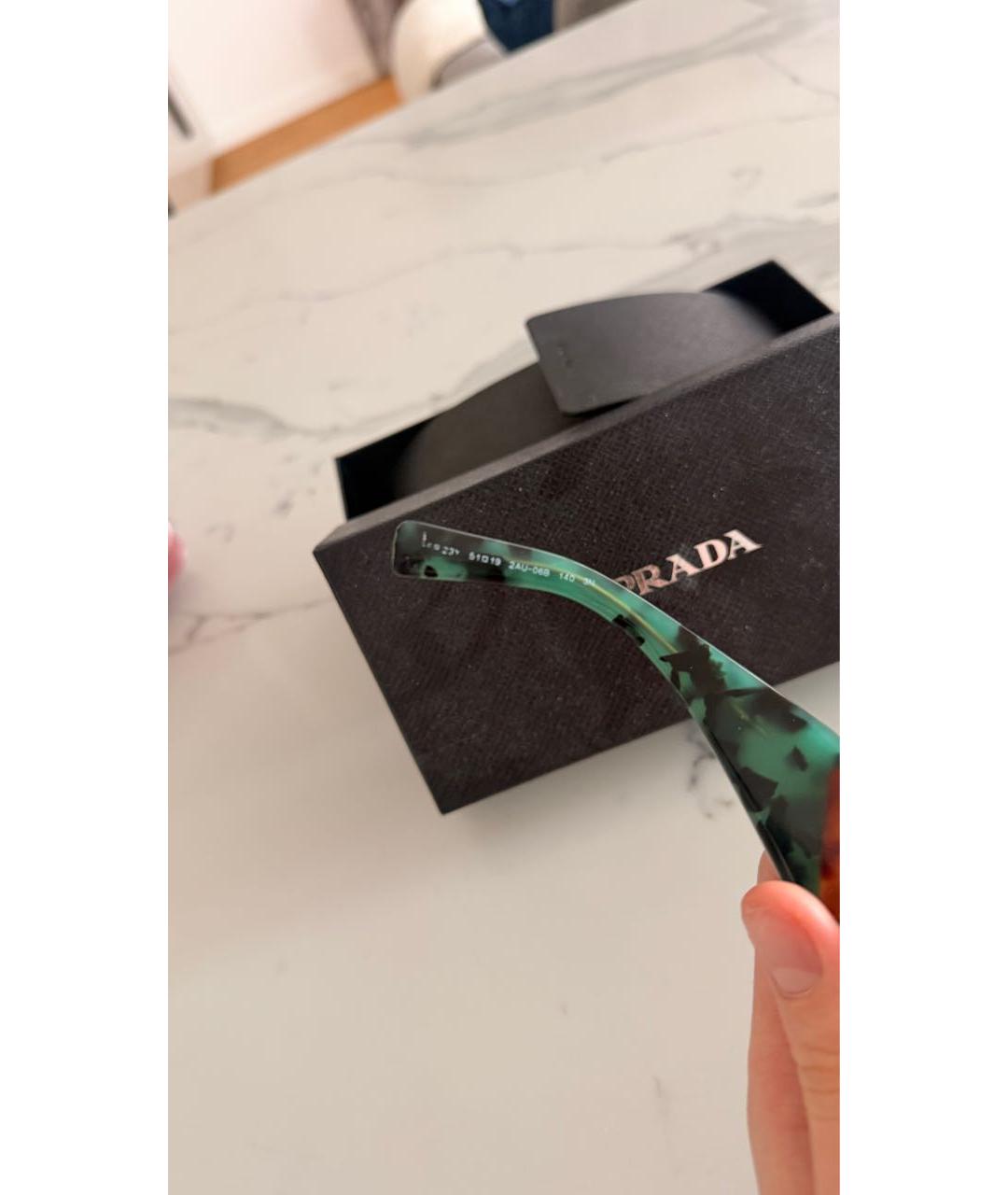 PRADA Коричневые пластиковые солнцезащитные очки, фото 5
