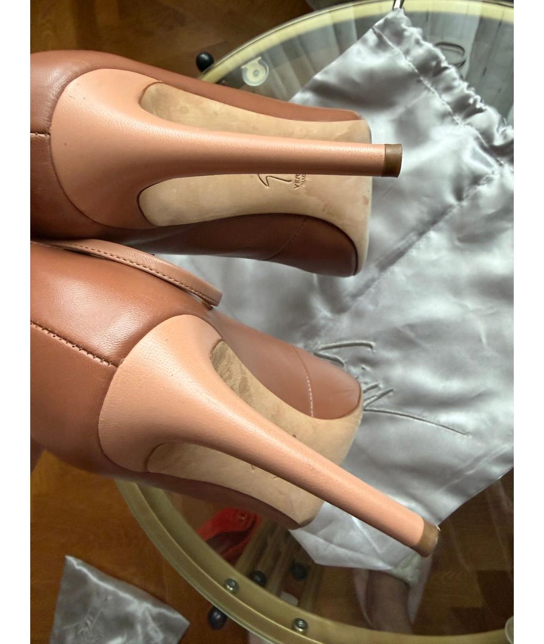 GIUSEPPE ZANOTTI DESIGN Бежевые кожаные туфли, фото 4