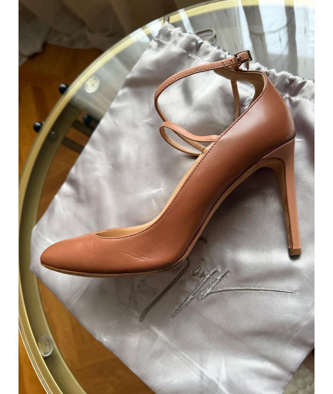 GIUSEPPE ZANOTTI DESIGN Бежевые кожаные туфли, фото 9