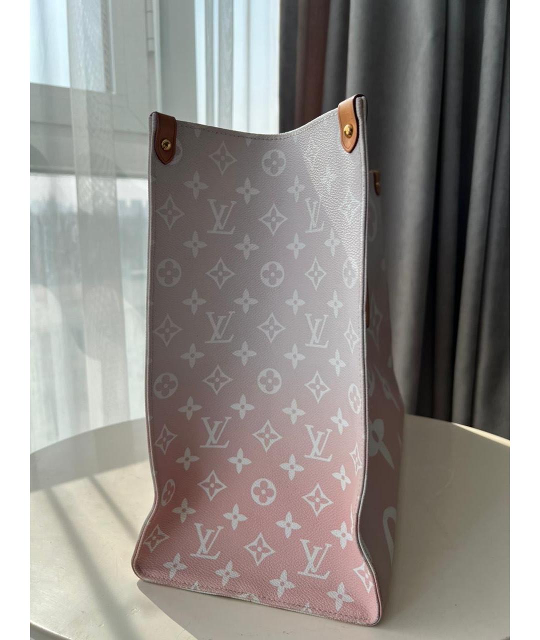LOUIS VUITTON Розовая кожаная сумка тоут, фото 3