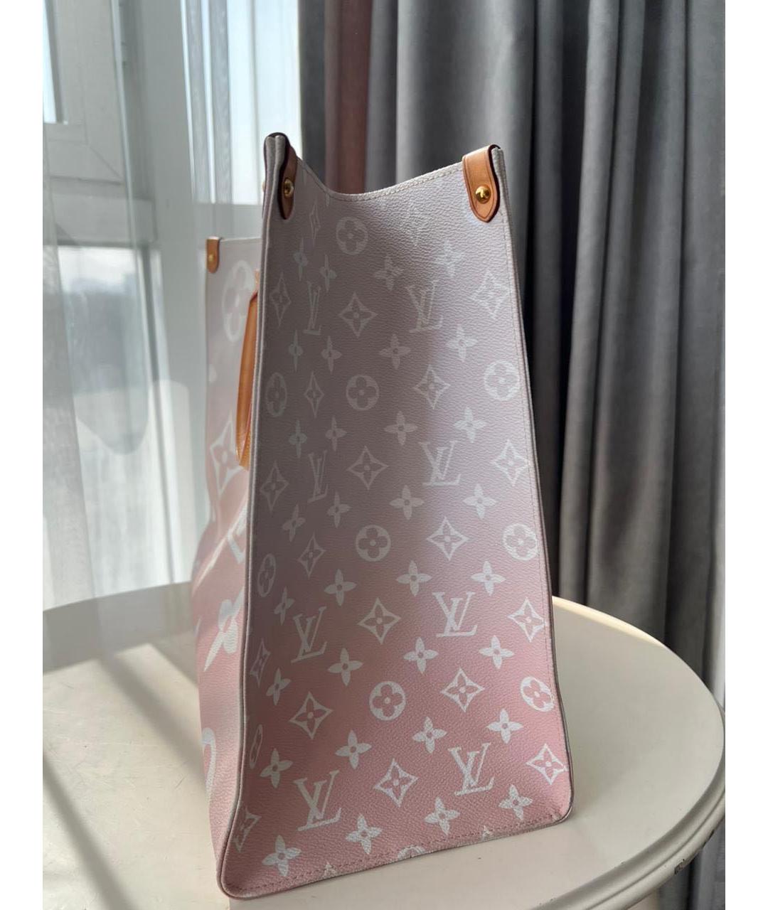 LOUIS VUITTON Розовая кожаная сумка тоут, фото 2