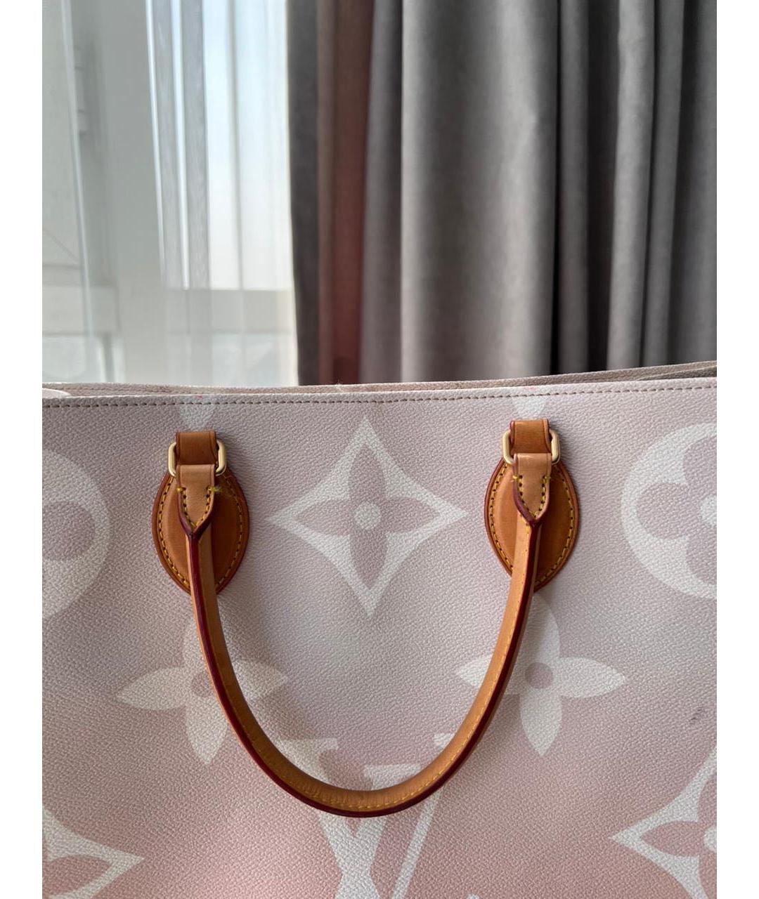LOUIS VUITTON Розовая кожаная сумка тоут, фото 4