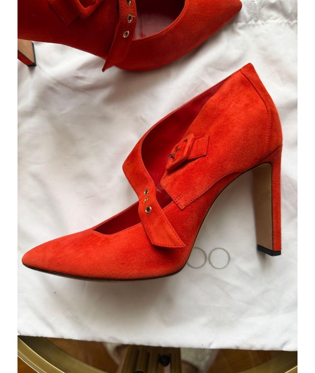 JIMMY CHOO Красные замшевые туфли, фото 9