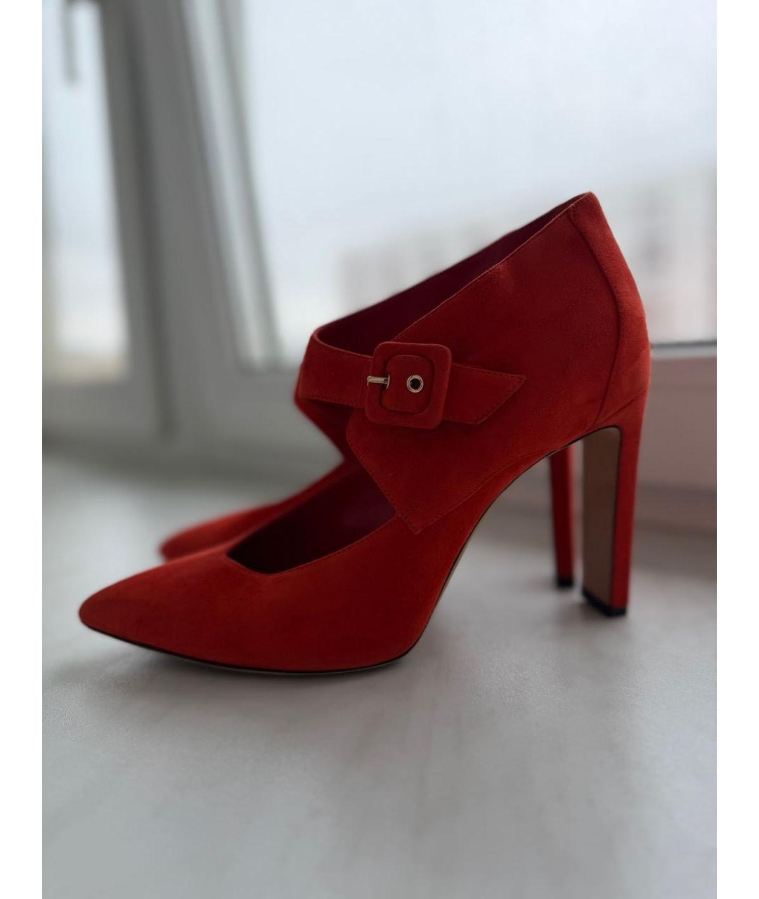 JIMMY CHOO Красные замшевые туфли, фото 2