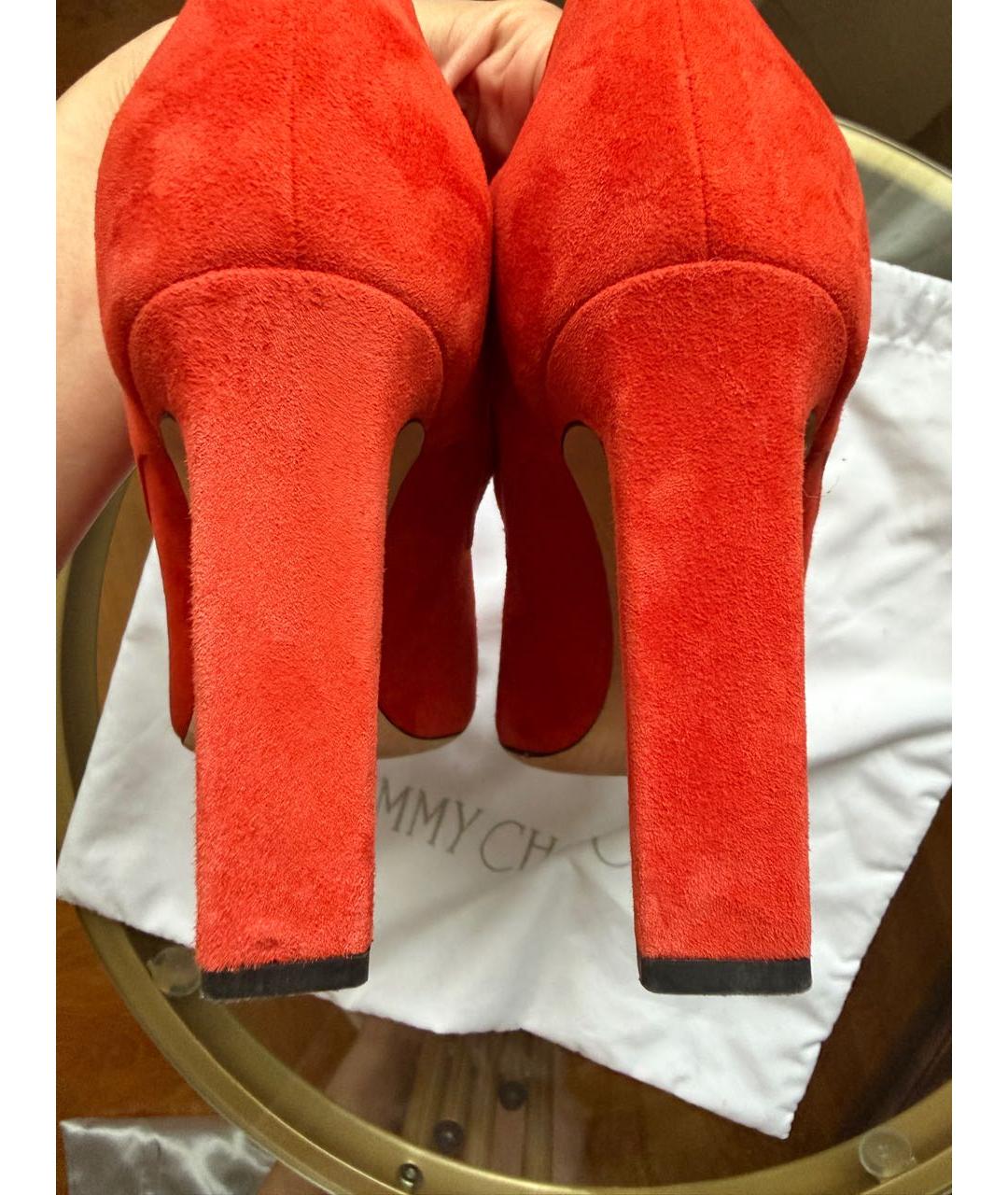 JIMMY CHOO Красные замшевые туфли, фото 5