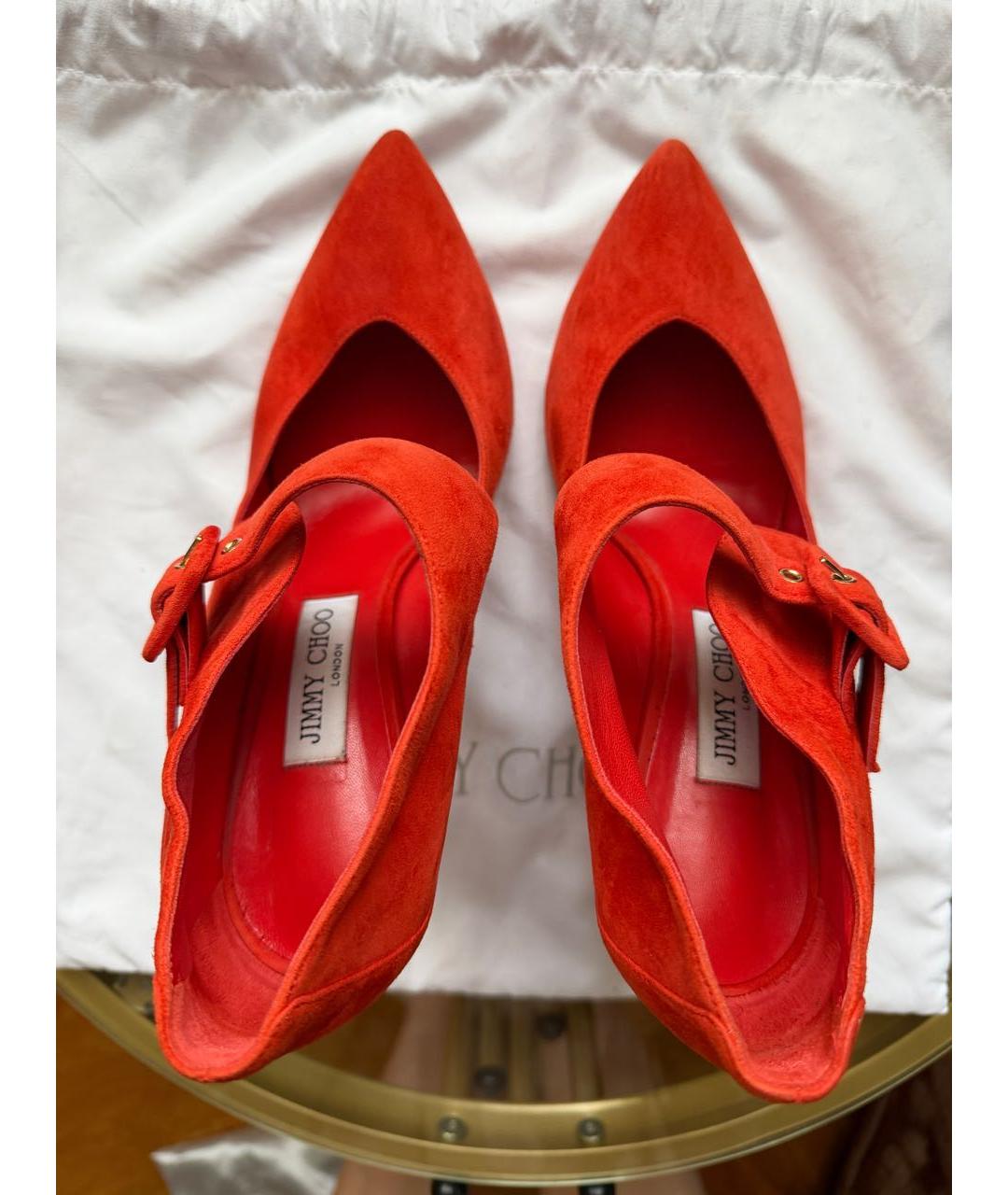 JIMMY CHOO Красные замшевые туфли, фото 3