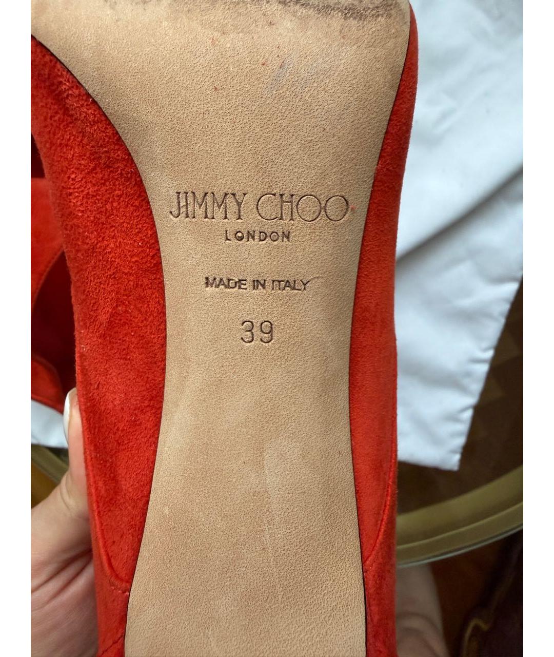 JIMMY CHOO Красные замшевые туфли, фото 6