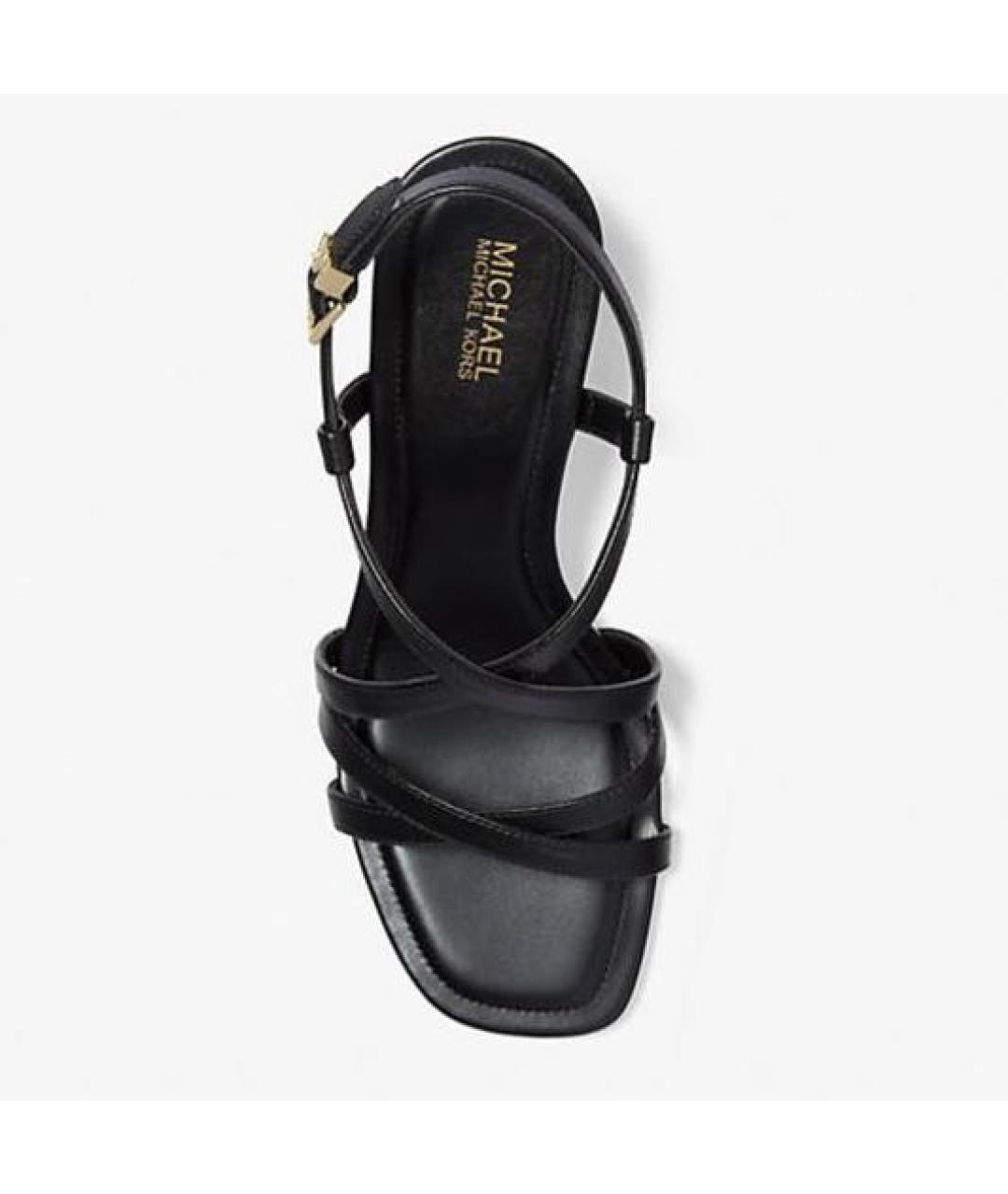 MICHAEL KORS Черные кожаные босоножки, фото 8