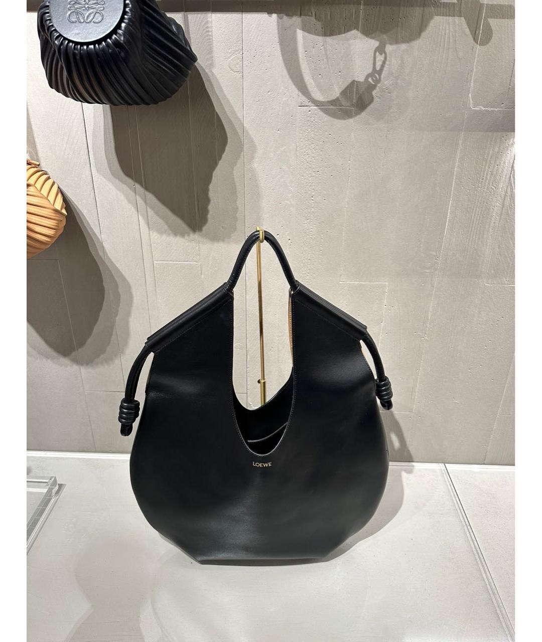 LOEWE Черная кожаная сумка тоут, фото 2