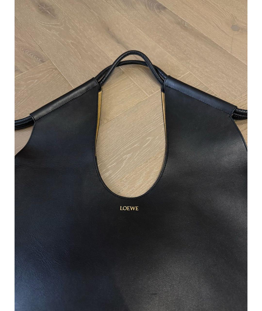 LOEWE Черная кожаная сумка тоут, фото 8