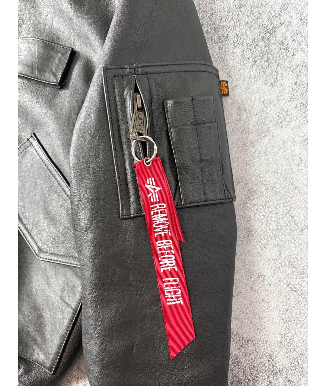ALPHA INDUSTRIES Черная кожаная куртка, фото 6