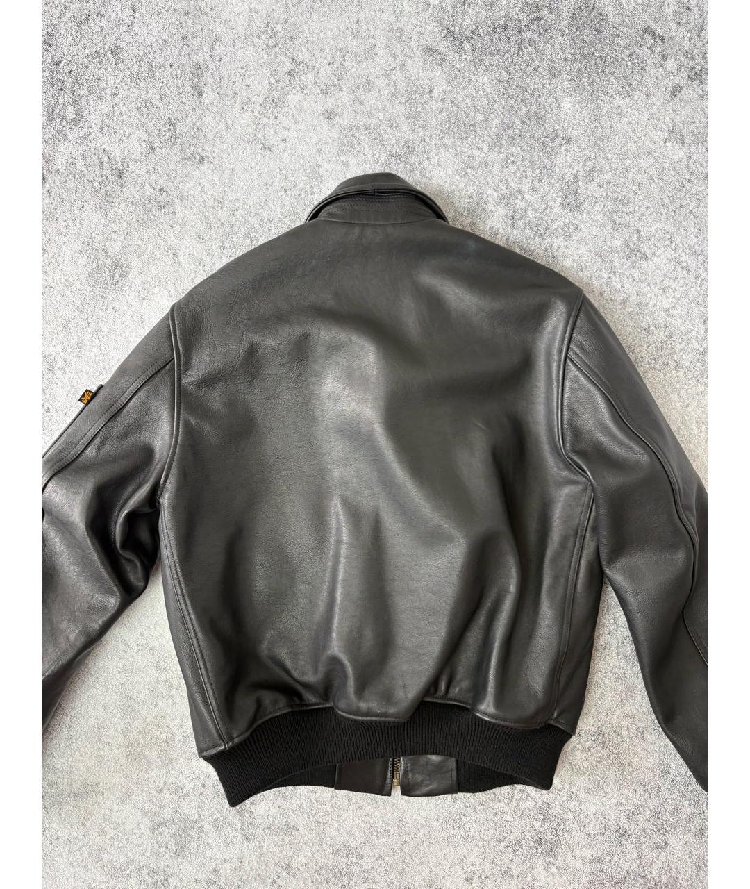 ALPHA INDUSTRIES Черная кожаная куртка, фото 2