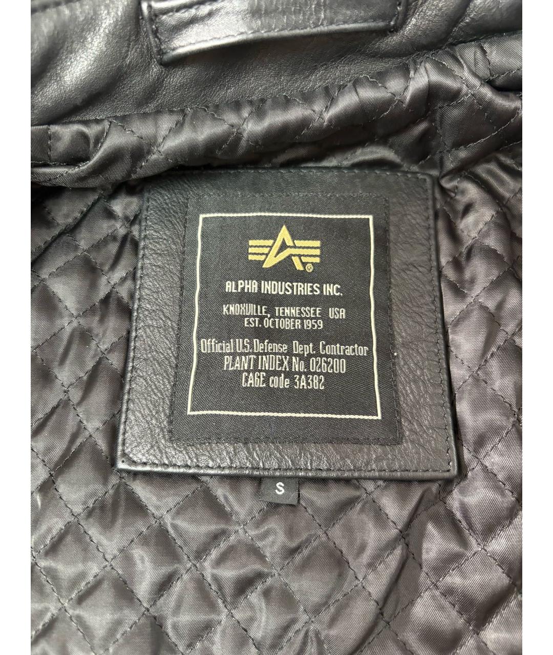 ALPHA INDUSTRIES Черная кожаная куртка, фото 3